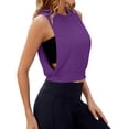 thumbnail image 2 of Women's Loose Fit Yoga Cover-Up, Thin Sleeveless Athletic Top for Summer, Lightweight Layer for Beach, Gym, and Casual Outdoor Wear-Purple, 2 of 7