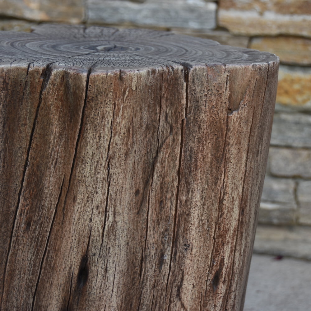 Elementi Warren Redwood Outdoor Fire Pit Seating 18 Inches Concrete Backyard Chair Firepit Accessories Patio Furniture
