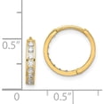 thumbnail image 4 of 14K Yellow Gold Cz Hinged Hoop Earrings (12.3 X 13) Made In Vietnam ye1841, 4 of 5