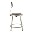 thumbnail image 3 of NPS 6400 Series 18" Modern Vinyl Padded Metal Heavy Duty Stool in Gray, 3 of 8