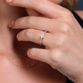 thumbnail image 5 of Gem Stone King 925 Sterling Silver White Moissanite and White Lab Grown Diamond Engagement Wedding Anniversary Ring for Women | 0.59 Cttw | Round 5MM | Available in Size 5, 6, 7, 8, 9, 5 of 6