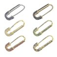 thumbnail image 1 of 1 pieza de pendientes de pasador de seguridad con circonita cúbica de colores, color dorado, SHED011-5, 1 of 2
