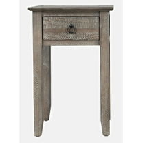 Jofran Devon Farmhouse Distressed Solid Pine End Table with Storage