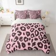thumbnail image 2 of Manfei Jungle Animal Bed in a Bag Twin Size,Cheetah Print Bed Set,Pink Leopard Print Bedding Twin Size For Teens,Breathable Room Decor Reversible,7 Pieces, 2 of 7