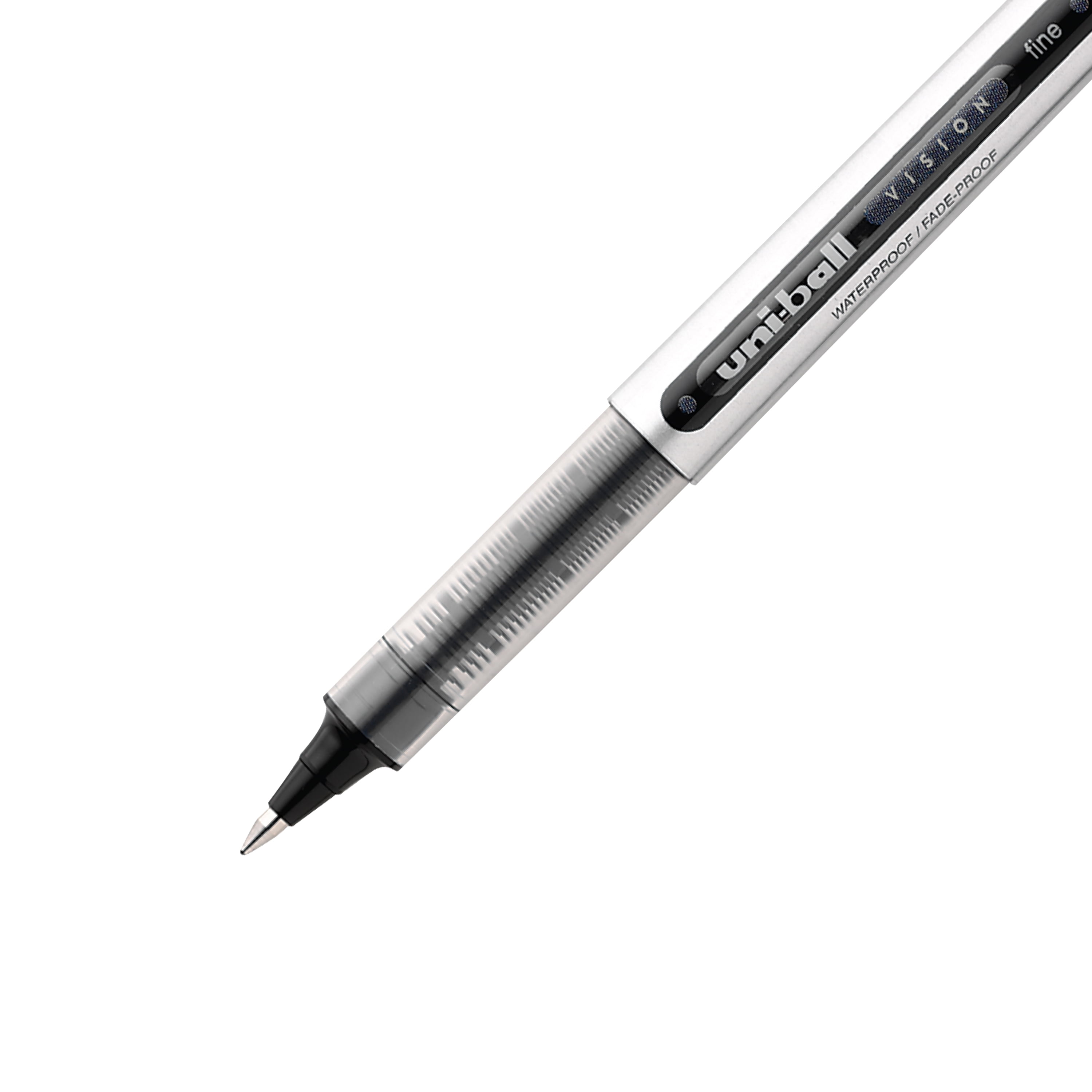 Uniball Vision Rollerball Pens, Fine Point (0.7mm), Black Ink, 4 Count 