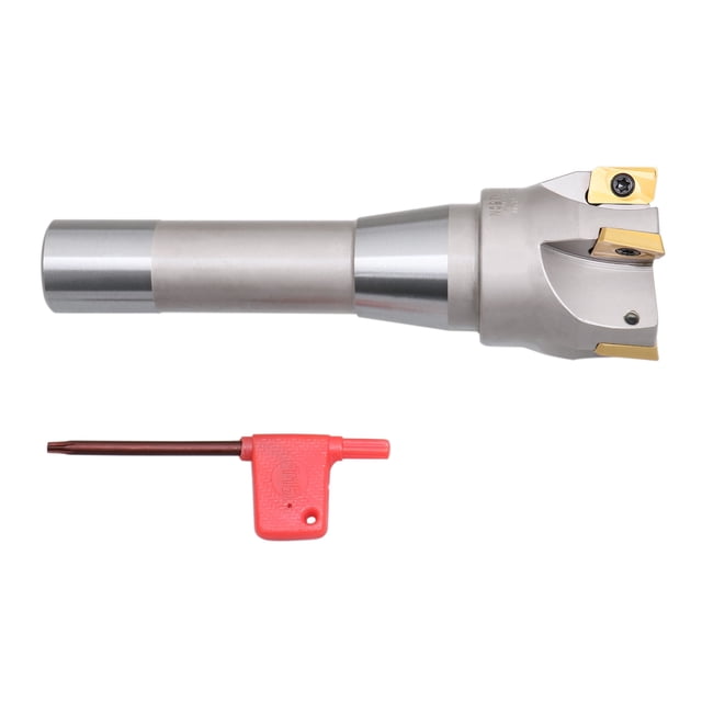 Accusize - 2" x 6-1/8" 90 Degree R8 Shank Indexable End Mills with 5 APKT1604 carbide Inserts, #0028-6906