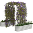 thumbnail image 1 of Bingirl Galvanized Vertical Garden Kit–Tall Arch Trellis+Raised Planter Boxes Metal Raised Beds (White), 1 of 7