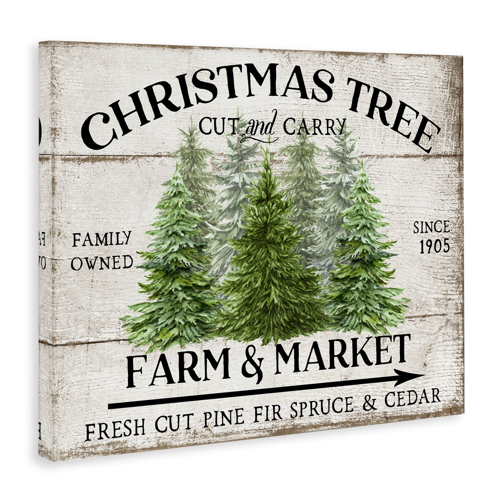 Stupell Industries Farm & Market Christmas Holiday Painting Gallery Wrapped Canvas Art Prints Wall Art, 48 x 36