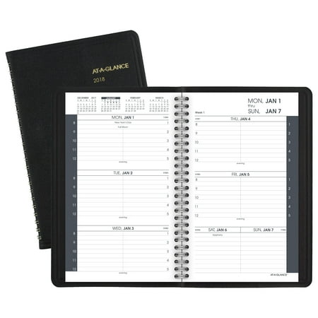 2018 AT-A-GLANCE Weekly Appointment Book/Planner, 12 Months, January Start, 4 7/8” x 8”, Black (Best Way To Start A Small Business)