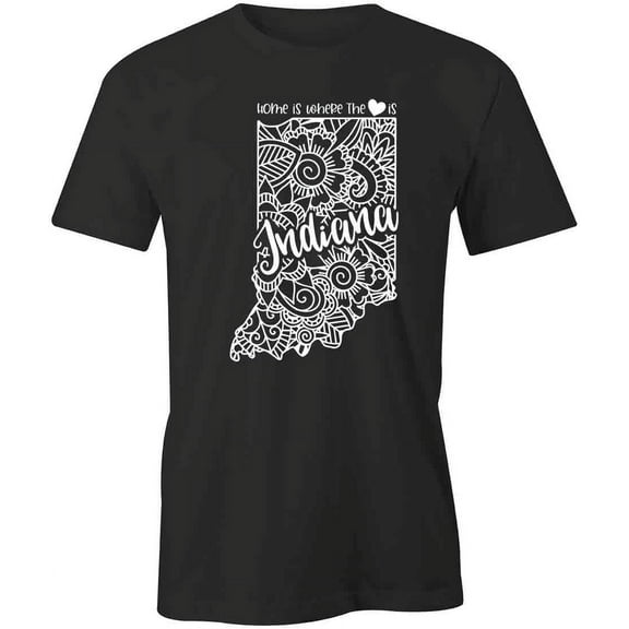 Home Is Where The Heart Is - Indiana T-Shirt | White Tee Gift