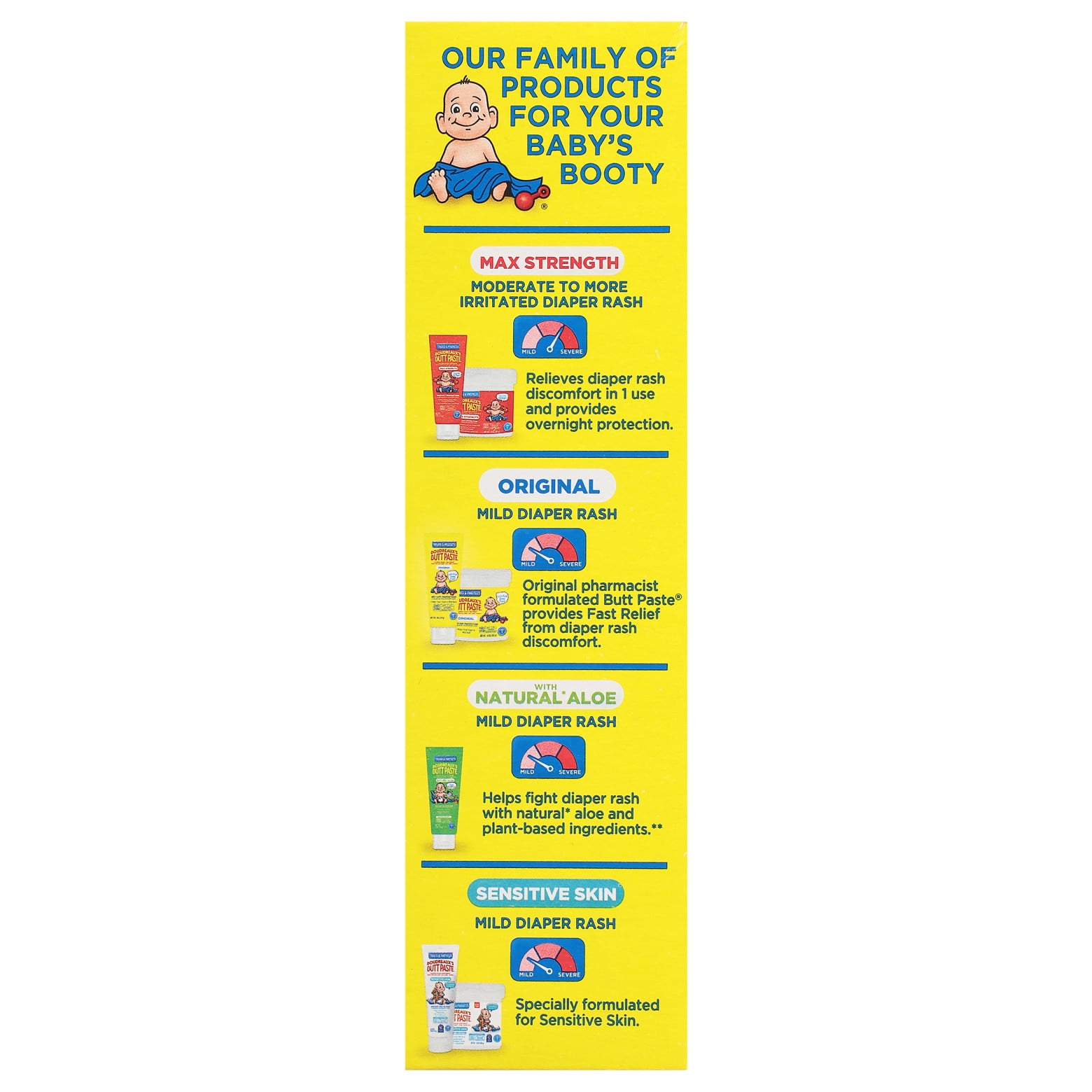 (3 pack) Boudreaux’s Butt Paste Original Diaper Rash Cream with Zinc Oxide, for Baby, 4 oz Tube