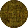 thumbnail image 1 of Ahgly Company Indoor Round Abstract Yellow Modern Area Rugs, 7' Round, 1 of 4