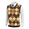 thumbnail image 5 of Mens Vintage Vest V-Neck Sleeveless Knitted Pullover Top Casual Sports Casual Business Vests, 5 of 5