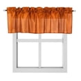 thumbnail image 2 of 1 piece S18 luxury straight sheer faux silk window curtain valance for kitchen bathroom décor with rod pocket orange color 55" wide X 18" long, 2 of 4