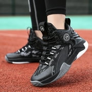 Kid's Basketball Shoes Boys Sneakers Girls Trainers Comfort High Top Basketball Shoes for Boys(Little Kid/Big Kid) Black