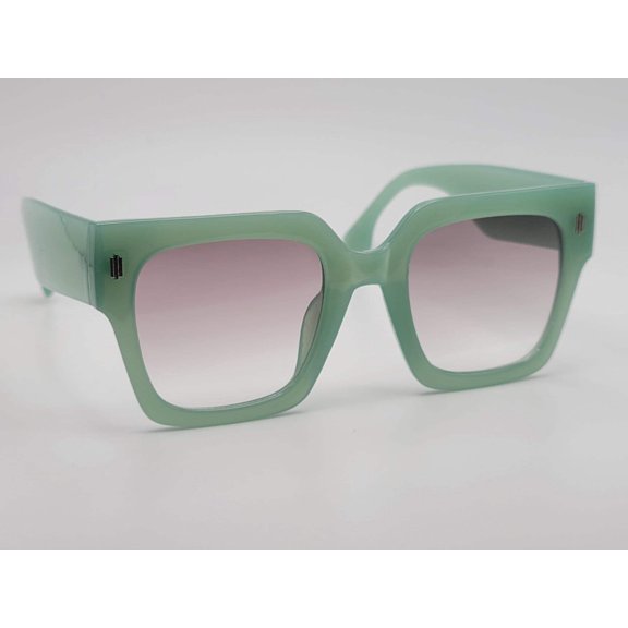 Color Green Big Rectangle Unisex Luxury Sunglasses Vintage Punk Green Color