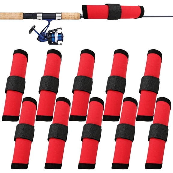 10 count Fishing Hook Covers,Lure Covers,Fishing Lure Wraps,Protector Guard to Keep Fishermen Safe for Rod(red)