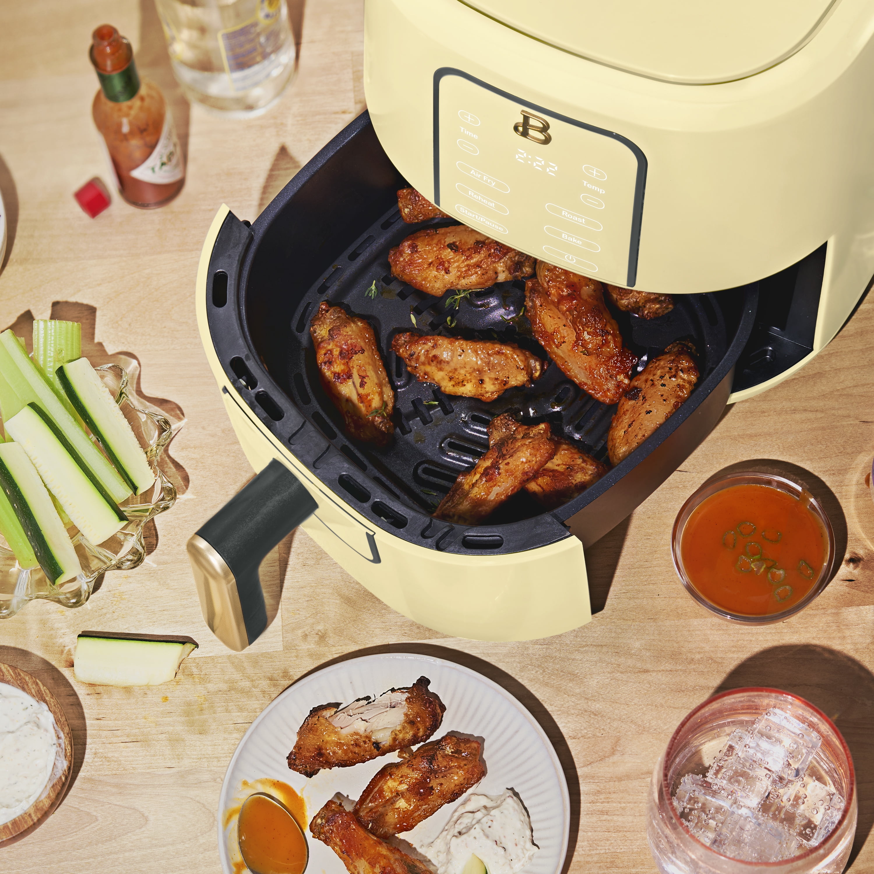 Beautiful 3 Qt Air Fryer with TurboCrisp Technology, EverGood™, Buttercream by Drew Barrymore