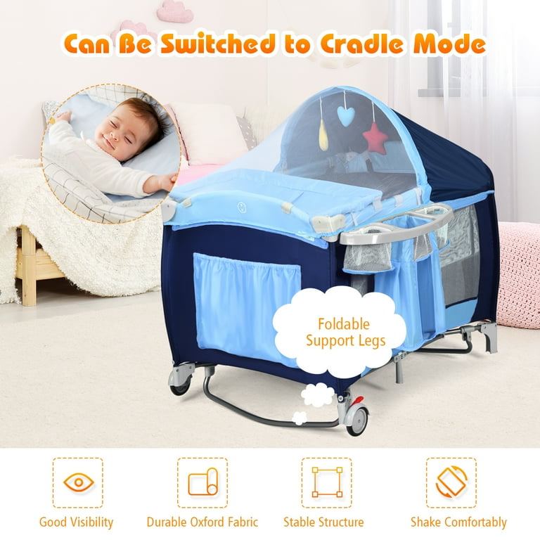 Costway foldable baby crib playpen online