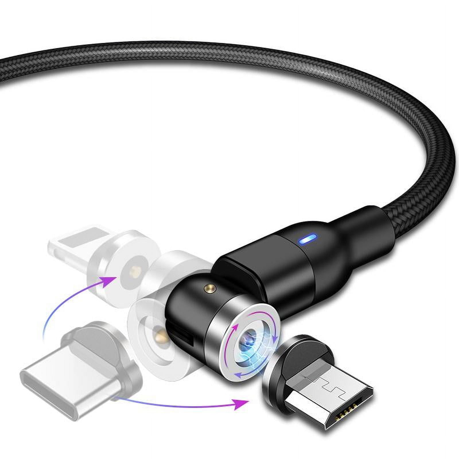 Cable, BoxWave [Universal MagnetoSnap AllCharge Cable] Magnet Charging Cable USB Type-C Micro USB for Smartphones and Tablets - Jet Black