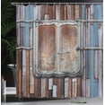 thumbnail image 4 of Ambesonne Rustic Shower Curtain, Ship Door Sea Marine, 69"Wx84"L, Blue Brown and White, 4 of 5