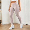 thumbnail image 2 of GPOECD Seamless Leggings for Women Lifting Workout Low Rise Control Athletic Activewear Stretchy Yoga Pants for Women,03_Beige,XS, 2 of 5