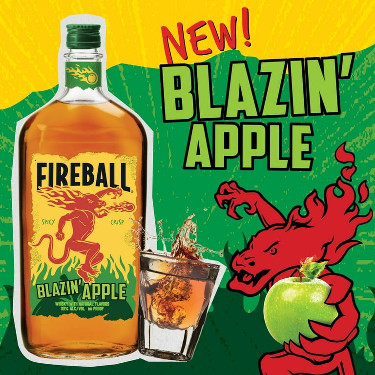 Fireball Blazin Apple Cinnamon Whisky, 750ml, 66 Proof, Plastic
