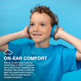 thumbnail image 3 of JLab JBuddies Studio 2 Auriculares supraaurales inalámbricos + con cable para niños, gris/azul, duración de batería de más de 65 horas, modo compartido, volumen seguro, limitador de volumen, plegables, 3 of 5