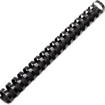50 Pack Plastic Binding Comb Spines, 1 Inch Diameter, 225 Sheet Capacity, 19 Ring, for Letter Size, Black, for Students and Coworkers