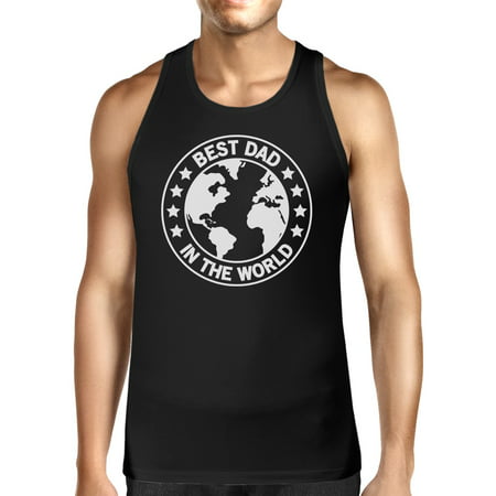 365 Printing World Best Dad Mens Black Cotton Tank Top Perfect Gifts For