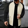 thumbnail image 2 of YUGYXL Track Jacket Men Full Zip Up Color Block High Neck Tops Casual Fashion Lightweight Workout Athletic Sports Jacket Khaki Jackets, 2 of 5
