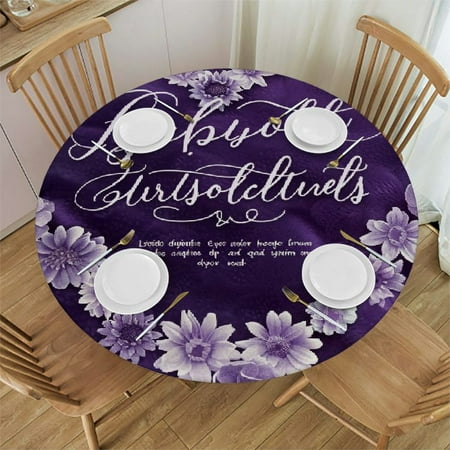 

Patifu Flowers Round Table Cover Stain Resistant Washable Indoor Outdoor Tablecloth Perfect for Kitchen Dining Wedding Parties 100% Polyester for Picnic Dining Kitchen Farmhouse Tablecloth 42 -46