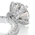 thumbnail image 3 of Blue Jewelry Round Cut Brilliant 2 Ct Moissanite Rings - Wedding Ring - 14K White Gold Plated for Her - Hidden Halo Moissanite Rings for Women - Solitaire with Accent Moissanite Ring, 3 of 3