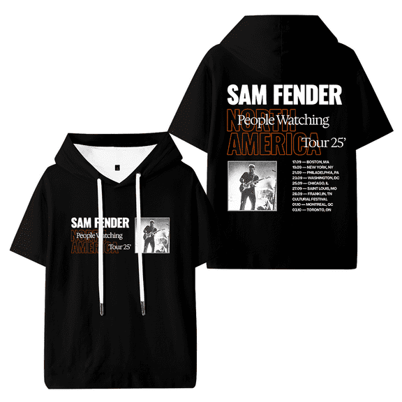 Sam Fender People Watching North America Tour 2025 Hooded T-shirt Women Men Fashion Short Sleeve Tee Casual Tops
