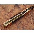 thumbnail image 5 of WHITE DEER Executive Series Damascus Folding Knife Rose Copper Bolster Bison Grip, 5 of 8