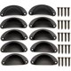 thumbnail image 1 of Tirador para muebles negro-10 Tirador vintage de concha para cajón, armario, muebles de cocina, hierro curvo, 1 of 4