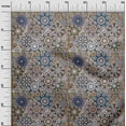 thumbnail image 3 of oneOone Cotton Cambric Gray Fabric Moroccan Mosaic Floral Craft Projects Decor Fabric Printed By The Yard 42 Inch Wide, 3 of 4