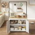 thumbnail image 2 of AOILE 42" Kitchen Island with Storage, Heavy-Duty Cart with 30mm Thick Countertop, Shelves & Hooks, 2 of 7