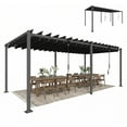 thumbnail image 1 of Outsunny Pavillon Pergola à Lames 10 Pieds x 19 Pieds avec Toit Réglable UPF50+, 1 of 10