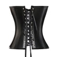 thumbnail image 3 of VASLANDA Womens Sexy PU Steampunk Corset Faux Leather Buckle Zipper Bustier Top Plus Size, 3 of 5
