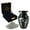 GRAY, variant on Nova Niche Black Small Cremation Urn for Human Ashes – Handicrafted Memorial Keepsake with Velvet Box.(3"cu.in)