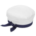 thumbnail image 5 of Rhewides Sailor Hat Navy Yacht Hat Woman Beret Summer Caps Nautical Headwear Costume for Woman ( White ) 56 to 58CM, 5 of 11