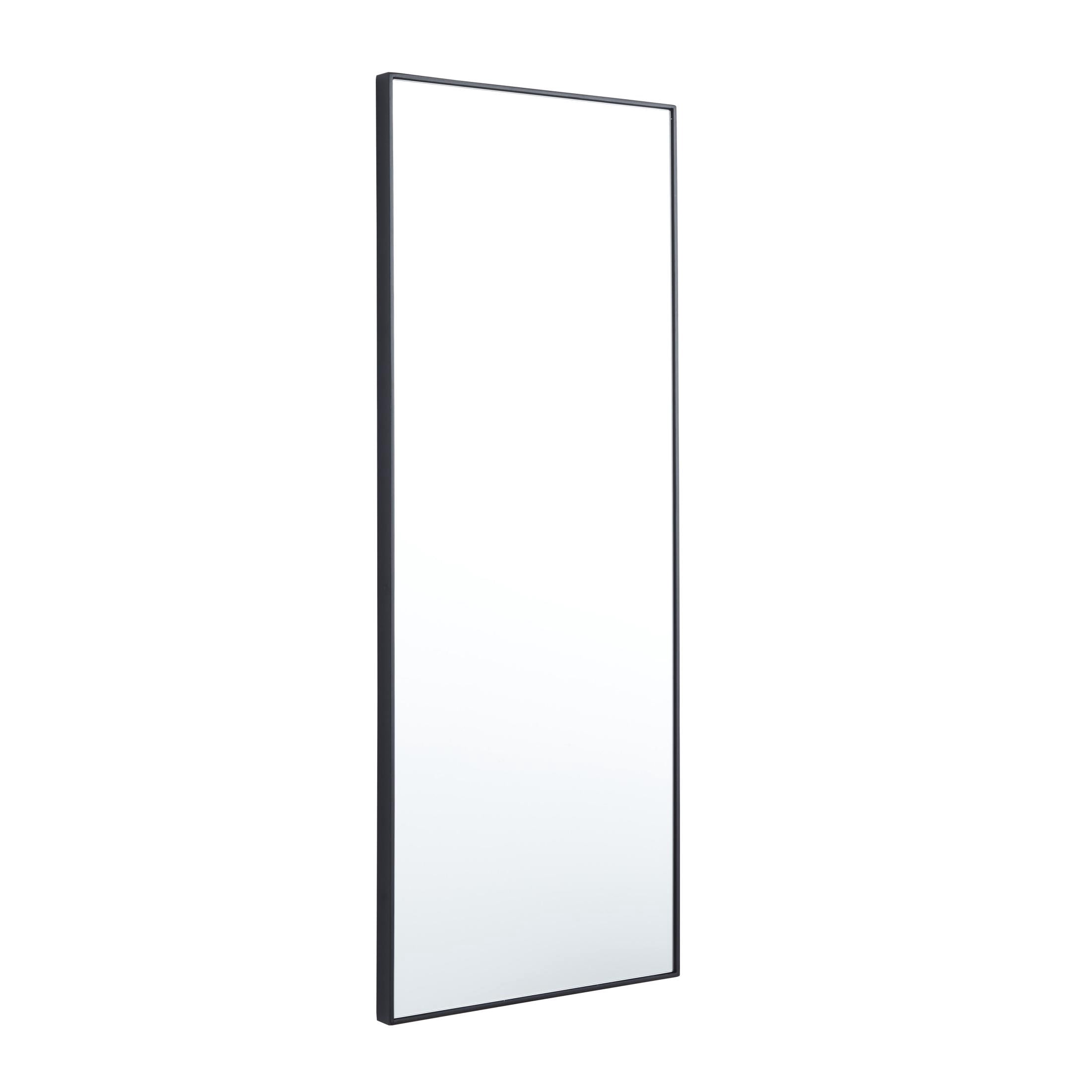 DecMode 14" x 36" Black Wall Mirror with Thin Frame