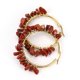 thumbnail image 1 of Granjero Gordo Pendientes de piedra natural personalizados, pendientes de aro grande dorados con aros de cristal de piedra natural con cordón (rojo intenso), 1 of 5
