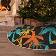 thumbnail image 4 of Salouo Palm Trees Christmas Tree Skirt 36" Farmhouse Christmas Decorations Snowman Xmas Tree Skirt Tree Mat for Holiday Party Decor, 4 of 8