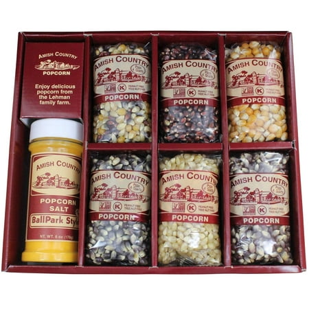 Amish Country Popcorn - 4 Ounce Variety Gift Sets - Old Fashioned, Non GMO, Gluten Free, Microwaveable, Stovetop and Air Popper Friendly (6 (4 (Best Air Popped Popcorn Brand)