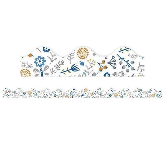 Eureka EU-845647 A Close-Knit Class Danish Floral Deco Trim, Multi Color