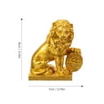 thumbnail image 2 of HOMEMAXS Golden Resin Lion Statue for Decor Use Durable and Lifelike Pair of Simulated Lion Sculptures 2pcs, 2 of 8