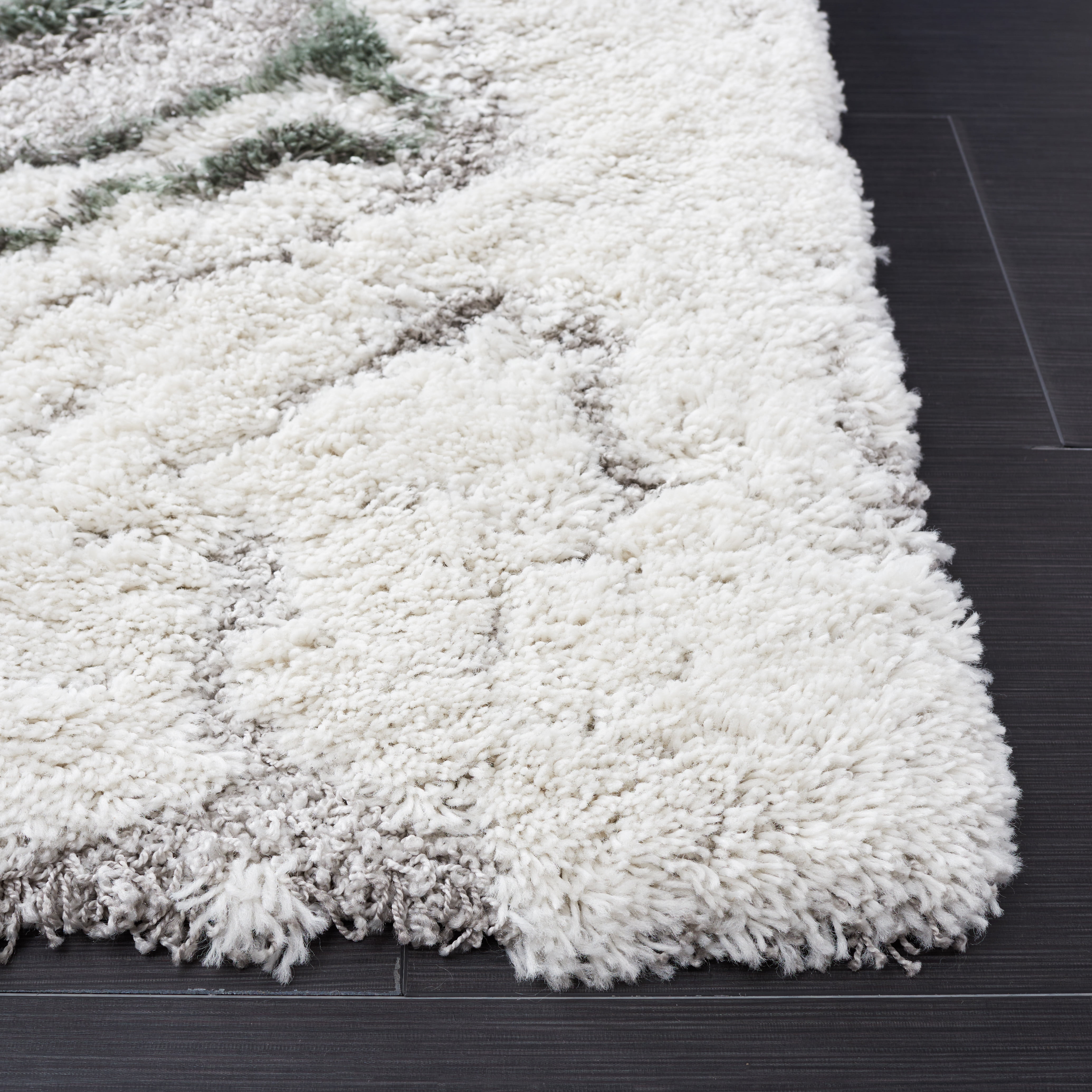 SAFAVIEH Horizon Konstantinos Abstract Shag Area Rug, Grey/Green, 6' x 9'