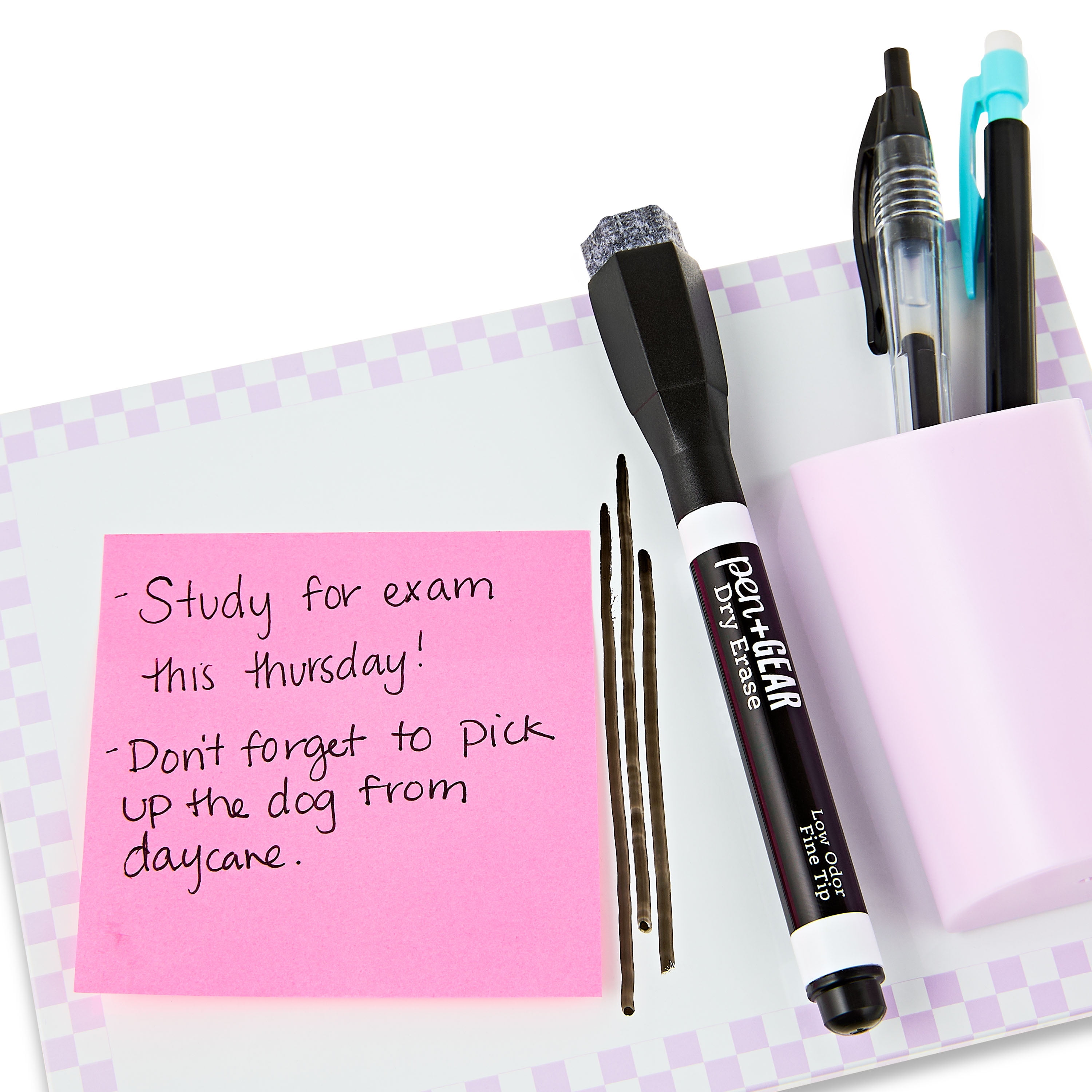 (8 pack) Pen+Gear Square Shaped Sticky Notes, 3" x 3", Magenta, 100 Sheets